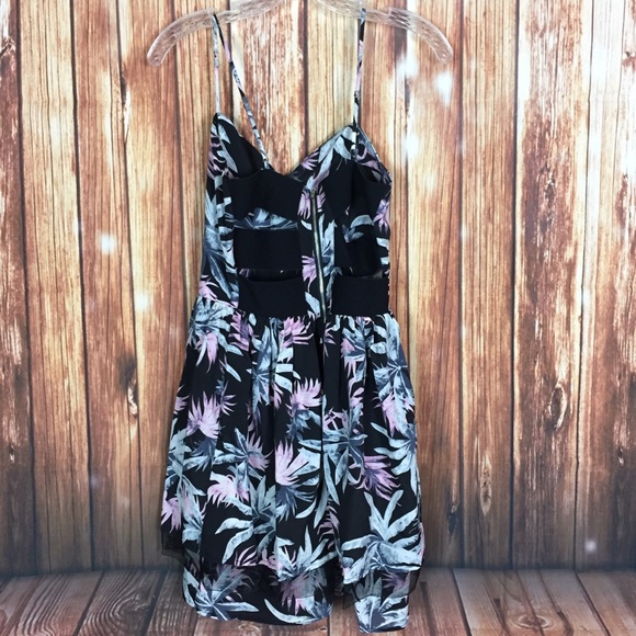 Like Mynded SM Floral Palm Leaf Double Layer Dress - Picture 2 of 6